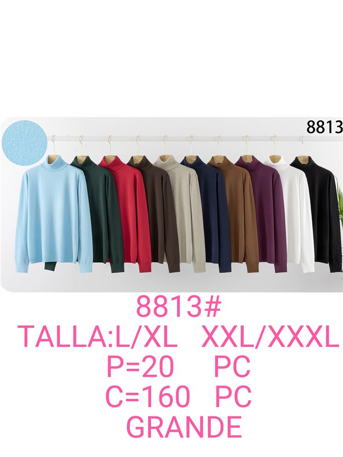 Plus size roll neck knit sweater