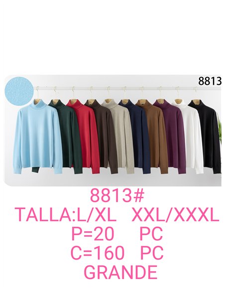 Plus size roll neck knit sweater