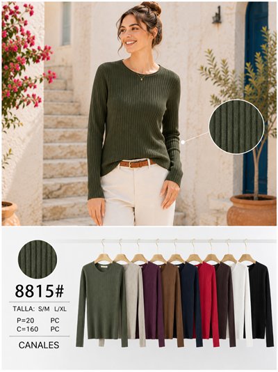 Jersey canalé cuello redondo 2