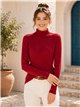 Ribbed roll neck sweater