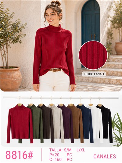 Jersey canalé cuello vuelto 2