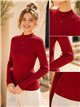 Jersey canalé cuello alto
