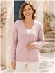 Chaqueta de punto relieve con bolsillo talla grande