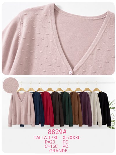 Chaqueta de punto relieve con bolsillo talla grande 2