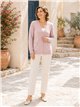 Chaqueta de punto relieve con bolsillo talla grande