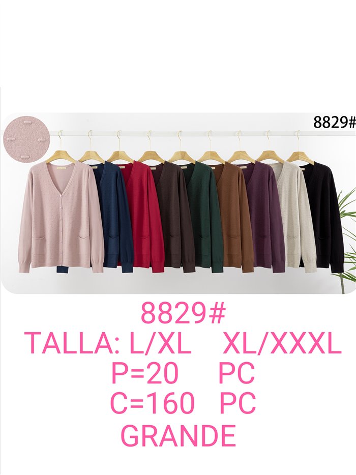 Chaqueta de punto relieve con bolsillo talla grande