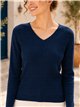 Jersey canalé cuello pico