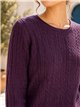 Jersey de punto trenzado cuello redondo