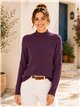 pull à col roulé en maille torsadée