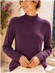 pull à col roulé en maille torsadée