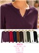 Pull côtelé avec boutons au col