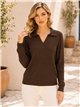 Jersey de punto trenzado cuello polo