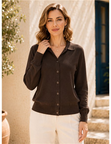 Chaqueta de punto cuello polo
