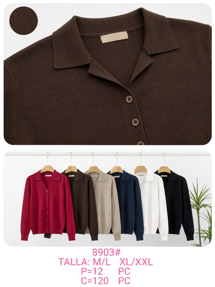 Chaqueta de punto cuello polo
