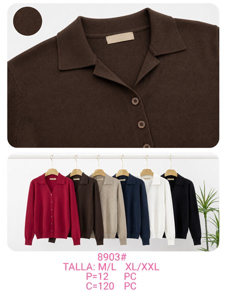Chaqueta de punto cuello polo
