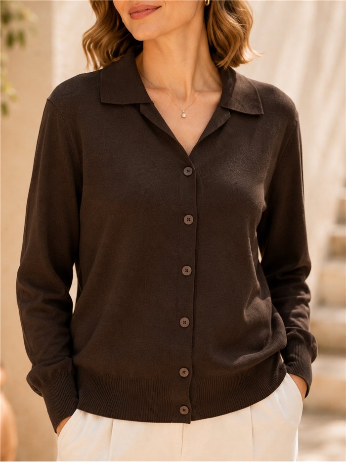 Chaqueta de punto cuello polo