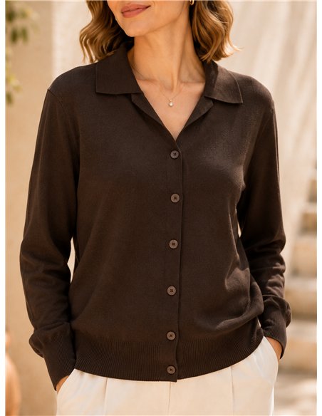Chaqueta de punto cuello polo