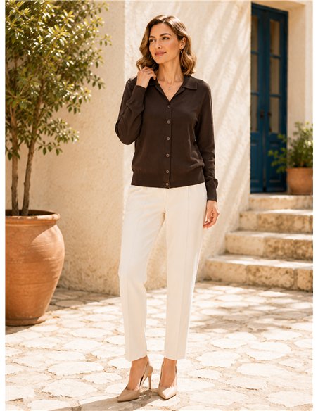 Chaqueta de punto cuello polo