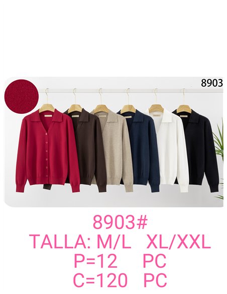 Chaqueta de punto cuello polo