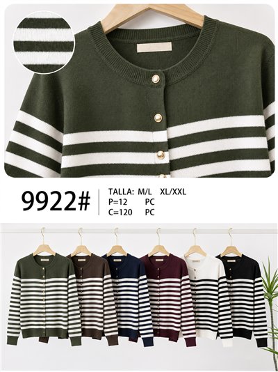 Chaqueta de punto rayas con botones 2