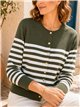 Chaqueta de punto rayas con botones