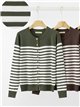 Chaqueta de punto rayas con botones