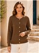 Zopfstrickjacke mit Knöpfen