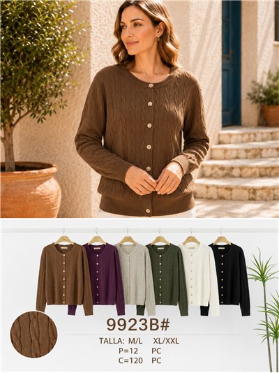 Chaqueta de punto trenzado con botones 2