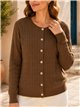Zopfstrickjacke mit Knöpfen