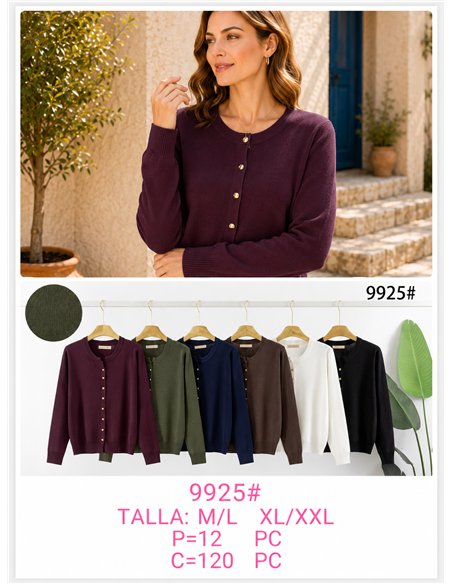 Chaqueta de punto con botones dorados