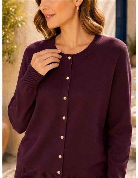 Chaqueta de punto con botones dorados