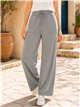 Pantalón wide leg de punto con cordón