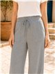 Pantalón wide leg de punto con cordón