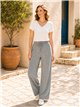 Pantalón wide leg de punto con cordón