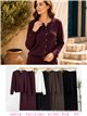 Conjunto chaqueta de botones dorados y pantalón wide leg