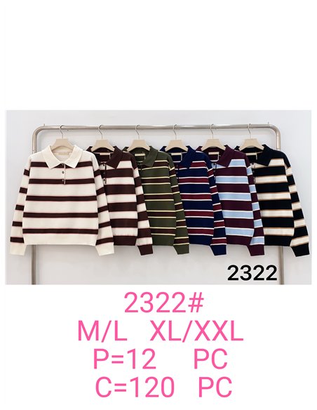 Pull à col roulé à larges rayures