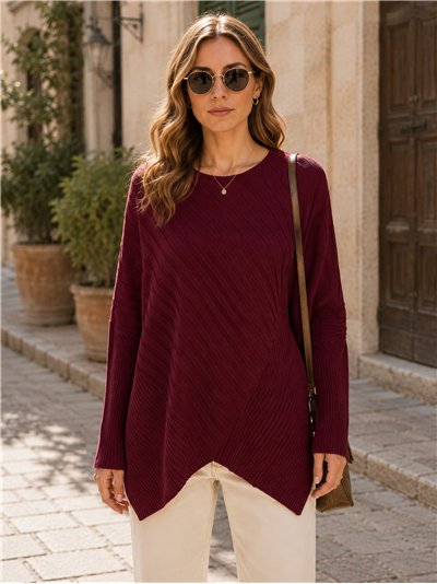 Asymmetrisch geripptes Oversize-Trikot