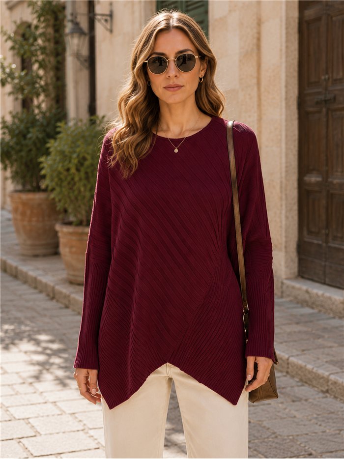 Asymmetrisch geripptes Oversize-Trikot