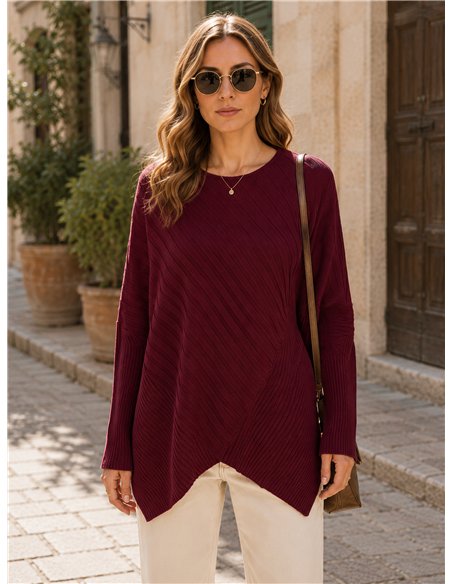 Asymmetrisch geripptes Oversize-Trikot