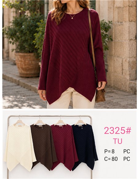 Asymmetrisch geripptes Oversize-Trikot