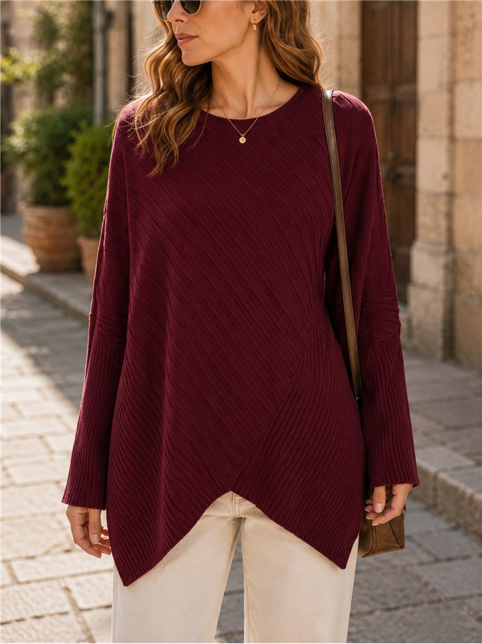 Asymmetrisch geripptes Oversize-Trikot