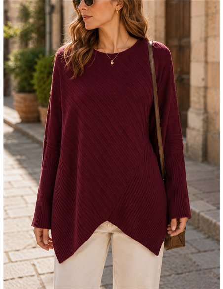 Asymmetrisch geripptes Oversize-Trikot