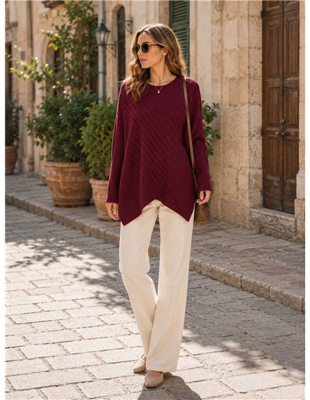 Asymmetrisch geripptes Oversize-Trikot