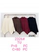 Oversized mock neck asymmetric rib sweater