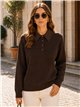 Jersey cuello polo con cuello trenzado contraste