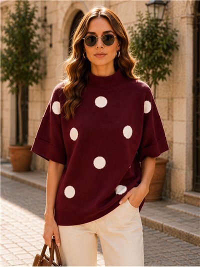 Suéter oversized de bolinhas