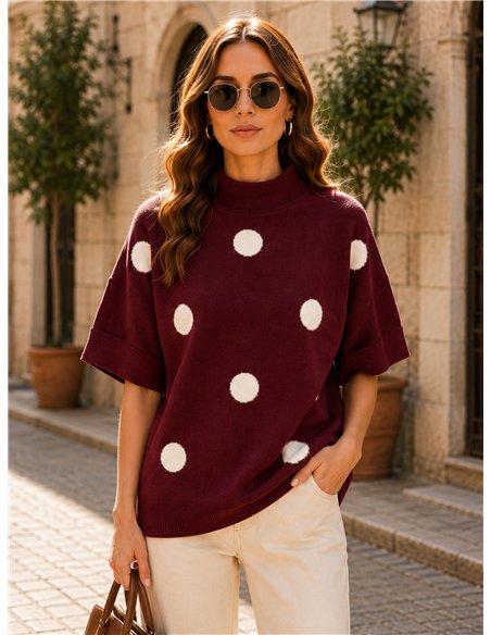 pull à pois oversize