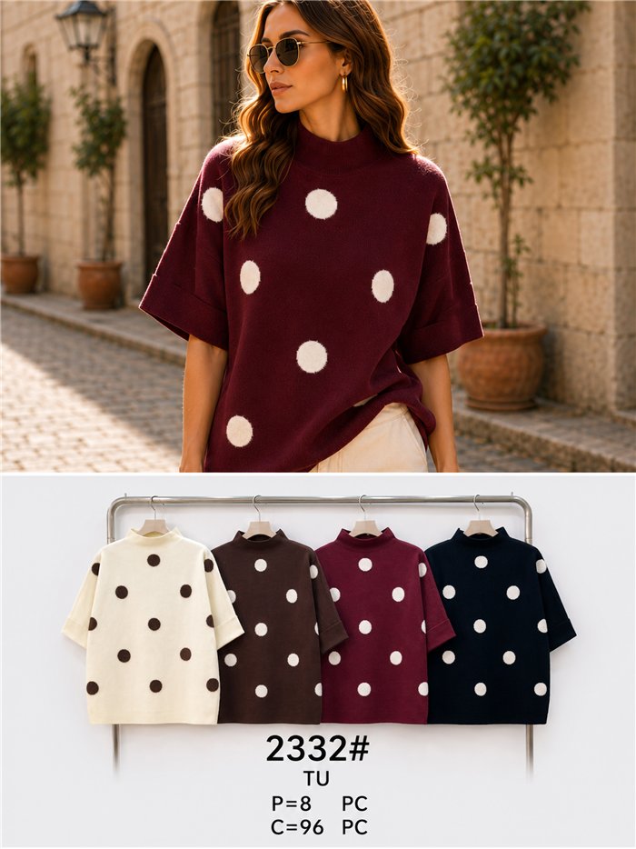 pull à pois oversize