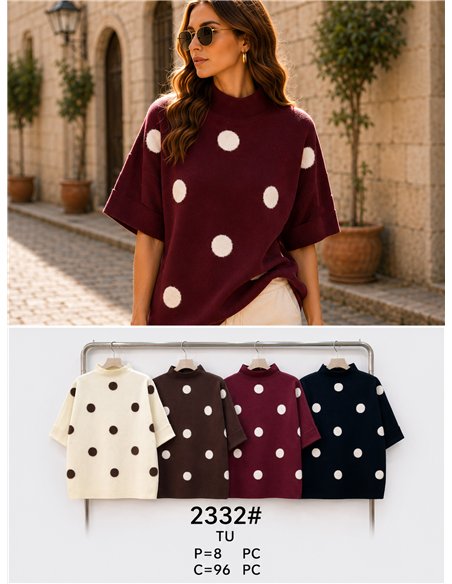 pull à pois oversize