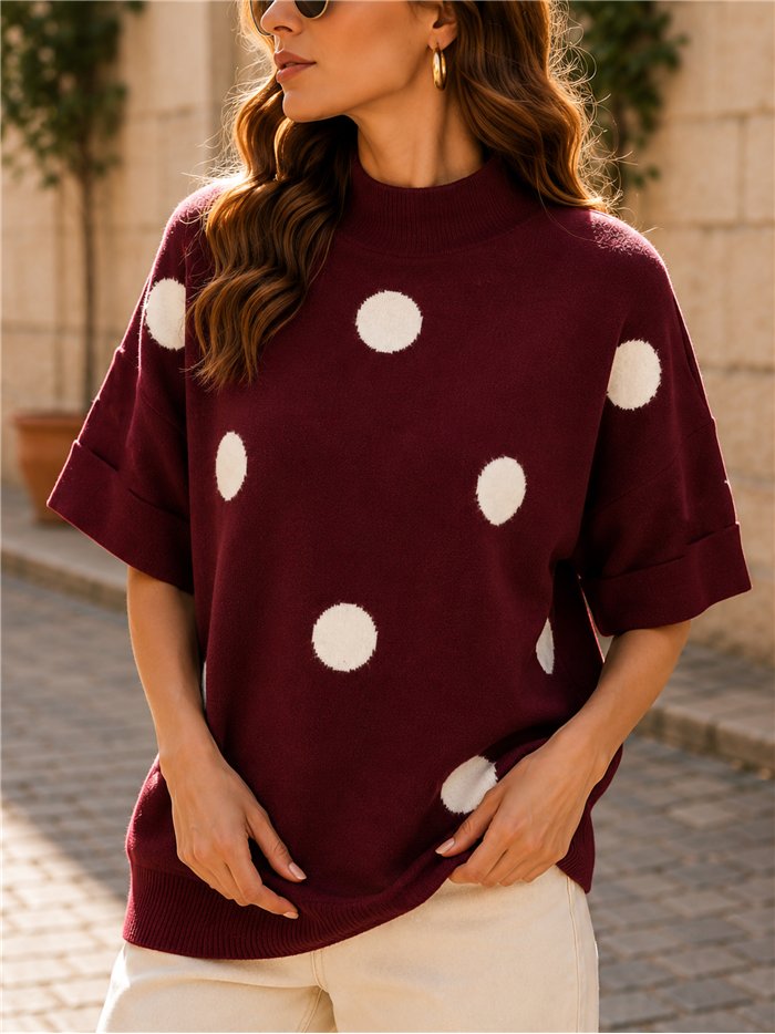 pull à pois oversize